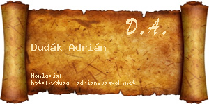 Dudák Adrián névjegykártya